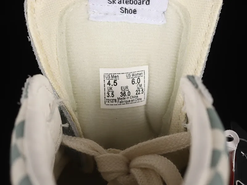 All categories Vans Vans series Vans Mid Vans China Vans SK8-Mid Vans milk green checkerboard classic mid-top skateboard shoes VN0A391FOQL
